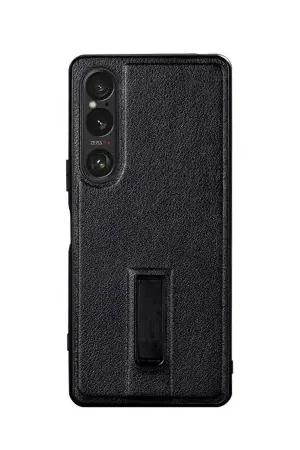 Olixar Black Eco-Leather Kickstand Case - For Sony Xperia 1 VI Prix Choc