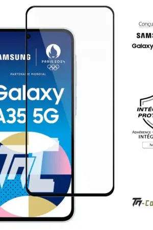 Samsung Galaxy A35 5G - Verre trempé intégral Protect - Noir - TM-Concept® Acheter Direct