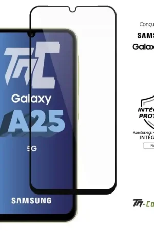 Samsung Galaxy A25 5G - Verre trempé intégral Protect - Noir - TM-Concept® Soldes