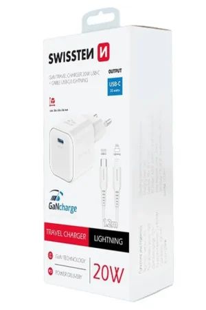Achat Immédiat Chargeur Swissten GaN USB-C Power Delivery 20W Blanc