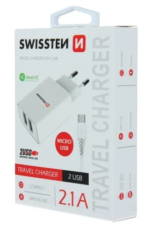 Soldes Chargeur USB 2 ports 2,1A + Câble Micro USB