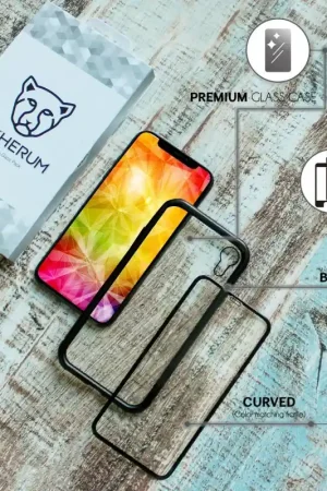 Verre trempé pour iPhone XR - VITHERUM Silver incurvé 3D + coque ultra résistante Noire Offre Spéciale