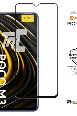 Xiaomi Poco M3 - Verre trempé intégral Protect - Noir - TM-Concept® Prix Cassé
