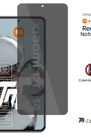 Paiement Sécurisé Xiaomi Redmi Note 12T - Verre trempé Anti-Espions - TM-Concept® gamme Privacy