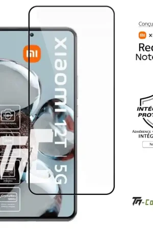 Meilleur Prix Xiaomi Redmi Note 12T - Verre trempé intégral Protect - Noir - TM-Concept®