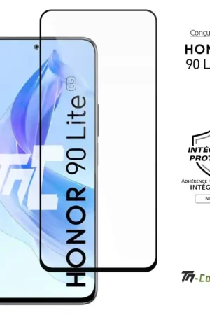 Jusqu’à Épuisement Des Stocks Honor 90 Lite - Verre trempé intégral Protect - Noir - TM-Concept®