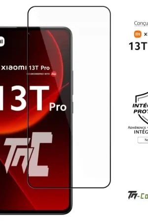 Xiaomi 13T Pro - Verre trempé intégral Protect - Noir - TM-Concept® Livraison Express