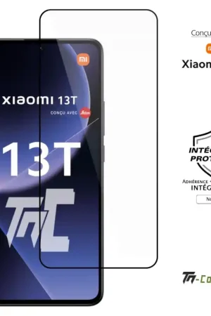 Xiaomi 13T - Verre trempé intégral Protect - Noir - TM-Concept® Offre Exclusive