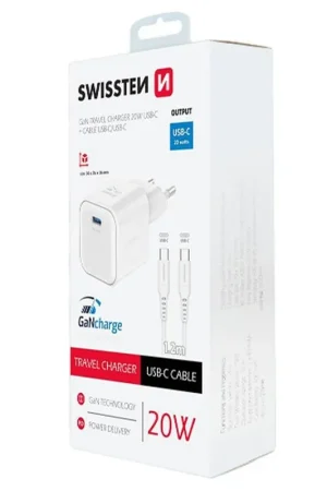 Chargeur USB-C GaN Power Delivery 20W Blanc Meilleur Prix