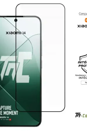Xiaomi 14 - Verre trempé intégral Protect - Noir - TM-Concept® Marque