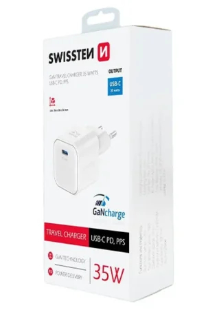 Chargeur USB-C GaN Power Delivery 35W Blanc Nouveauté