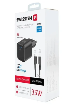 Usine Directe Chargeur USB-C Swissten 35W avec Câble
