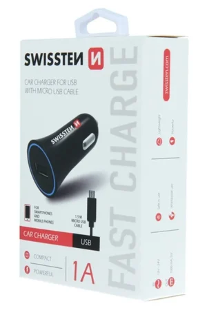 Chargeur voiture 1A + câble micro USB noir Quantité Limitée