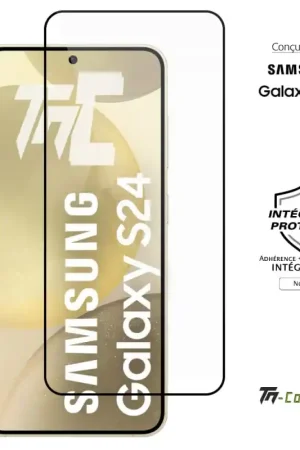 Samsung Galaxy S24 - Verre trempé intégral Protect - Noir - TM-Concept® Vente Directe