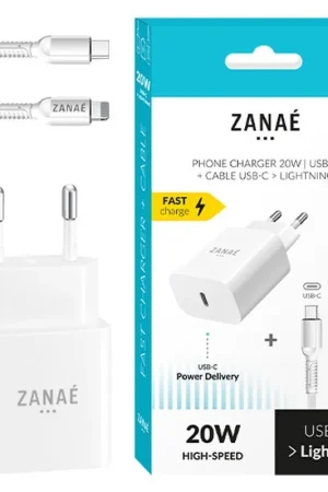 Affaire À Saisir Combo chargeur USB-C 20W + câble Lightning Zanaé