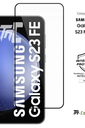 Samsung Galaxy S23 FE - Verre trempé intégral Protect - Noir - TM-Concept® Top Vente