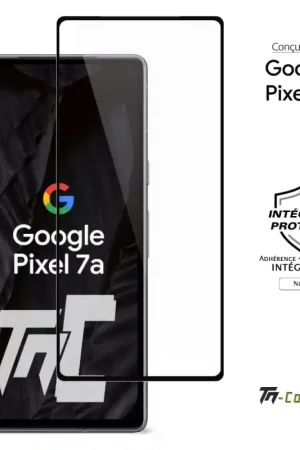 Google Pixel 7a - Verre trempé intégral Protect - Noir - TM-Concept® Livraison Express