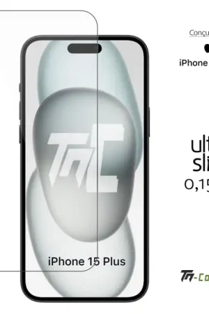 Apple iPhone 15 Plus - Verre trempé Ultra Slim 0,15 mm - TM-Concept® Expédié Aujourd’hui