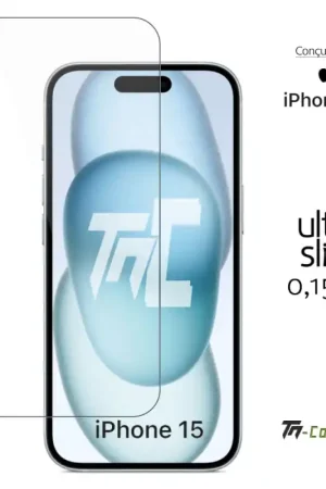 Apple iPhone 15 - Verre trempé Ultra Slim 0,15 mm - TM-Concept® Offre Exclusive