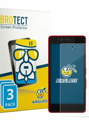 Authentique 3 Pièces BROTECT AirGlass Protection d'écran en verre pour Fujitsu Arrows M04
