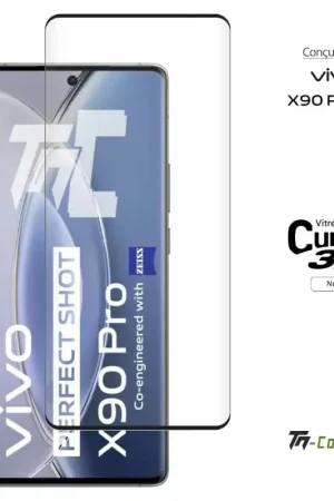 Vivo X90 Pro - Verre trempé 3D incurvé - Noir - TM-Concept® Prix Cassé