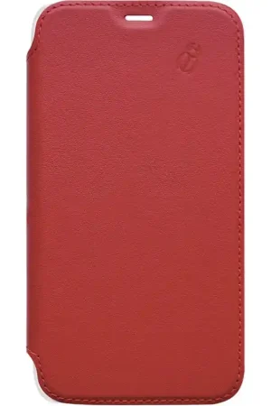 Bon Marché Etui folio iPhone XS Max - Beetle Case en cuir rouge