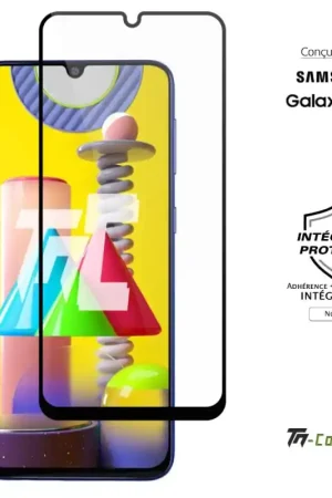 Samsung Galaxy M31 - Verre trempé intégral Protect - Noir - TM-Concept® Offre Spéciale