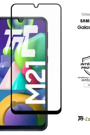 Samsung Galaxy M21 - Verre trempé intégral Protect - Noir - TM-Concept® Solde