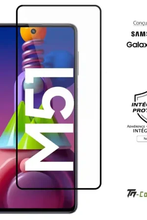 Samsung Galaxy M51 - Verre trempé intégral Protect - Noir - TM-Concept® Prix Promo