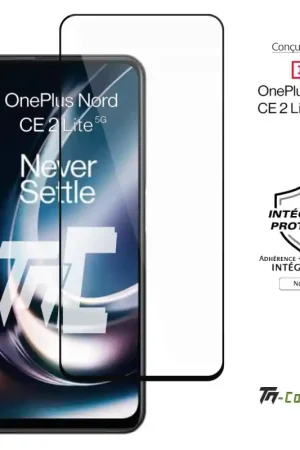 Offre Du Jour OnePlus Nord CE 2 Lite 5G - Verre trempé intégral Protect - Noir - TM-Concept®