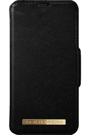 Etui folio pour iPhone X/XS Ideal of Sweden - Noir Commander Maintenant