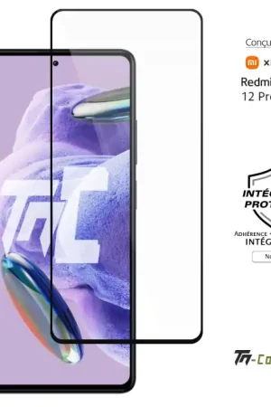 Pas Cher Xiaomi Redmi Note 12 Pro+ 5G - Verre trempé intégral Protect - Noir - TM-Concept®