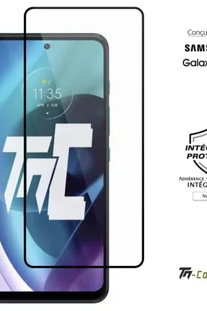 Samsung Galaxy A81 - Verre trempé intégral Protect - Noir - TM-Concept® Super Prix