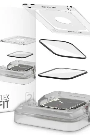 Livraison Gratuite Spigen Twin Pack ProFlex EZ Fit Tempered Glass Screen Protectors - For Apple Watch Series 7 45mm