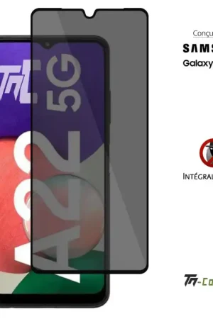 Nouveauté Samsung Galaxy A22 5G - Verre trempé Anti-Espions - Intégral Privacy - TM-Concept®