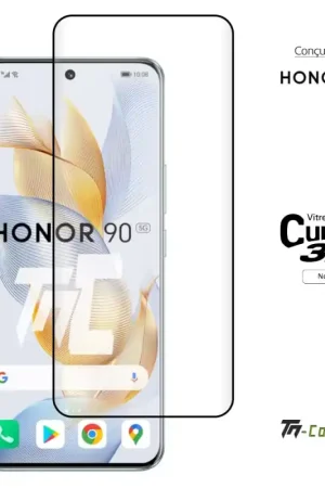 Honor 90 5G - Verre trempé 3D incurvé - Noir - TM-Concept® Bon Plan