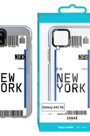 Satisfait Ou Remboursé Coque billet d'avion - NEW YORK pour Galaxy A42 5G Transparent