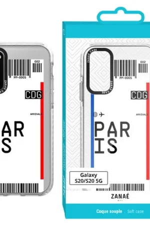 Prix Choc Coque billet d'avion - PARIS pour Galaxy S20 Transparent