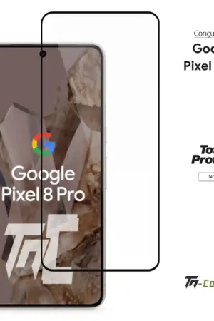Google Pixel 8 Pro - Verre trempé intégral avec cadre Noir - TM-Concept® Livraison Express