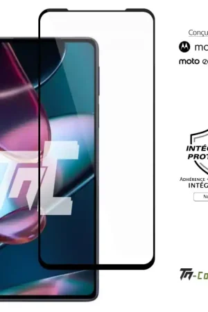 Expédié Aujourd’hui Motorola Edge X30 - Verre trempé intégral Protect - Noir - TM-Concept®