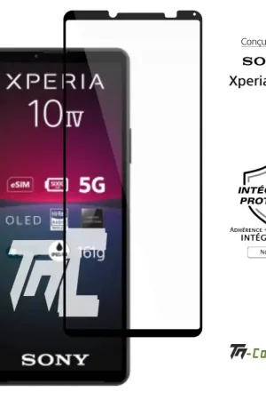 Réduction Sony Xperia 10 IV - Verre trempé intégral Protect - Noir - TM-Concept®