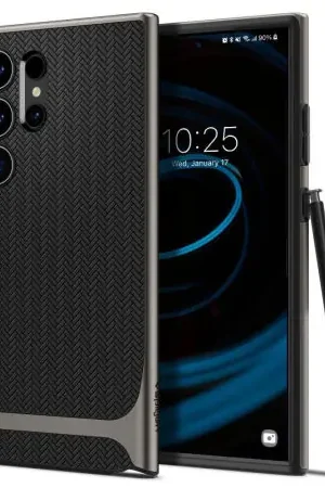 Spigen Neo Hybrid Gunmetal Grey Case - For Samsung Galaxy S24 Ultra Prix Choc