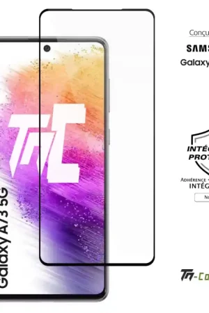 Usine Directe Samsung Galaxy A73 5G - Verre trempé intégral Protect - Noir - TM-Concept®