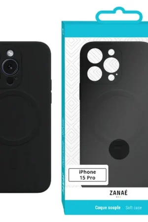 Bon Marché Coque compatible magSafe pour iPhone 15 Pro Noir