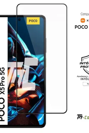Xiaomi Poco X5 Pro - Verre trempé intégral Protect - Noir - TM-Concept® Achetez Aujourd’hui