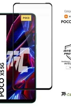 Xiaomi Poco X5 - Verre trempé intégral Protect - Noir - TM-Concept® Meilleur Choix