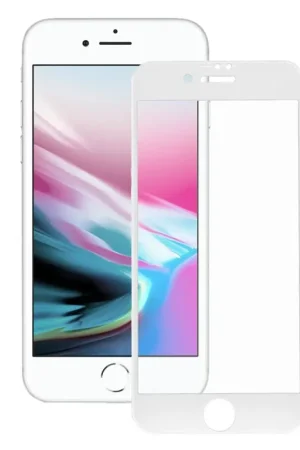 Commander Vite Verre Trempé Complet Blanc pour iPhone 8 Plus