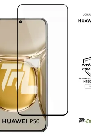 Nouvelle Collection Huawei P50 - Verre trempé intégral Protect - Noir - TM-Concept®