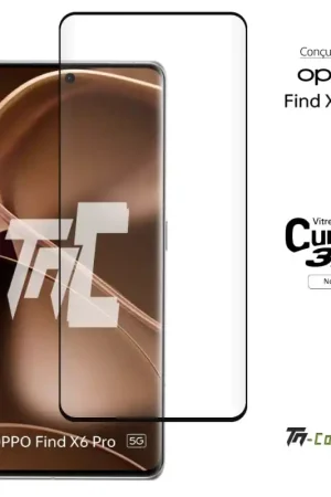 Oppo Find X6 Pro - Verre trempé 3D incurvé - Noir - TM-Concept® Acheter En Ligne