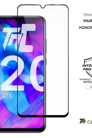 Huawei Honor 20 Lite - Verre trempé intégral Protect - Noir - TM-Concept® Expédition Rapide